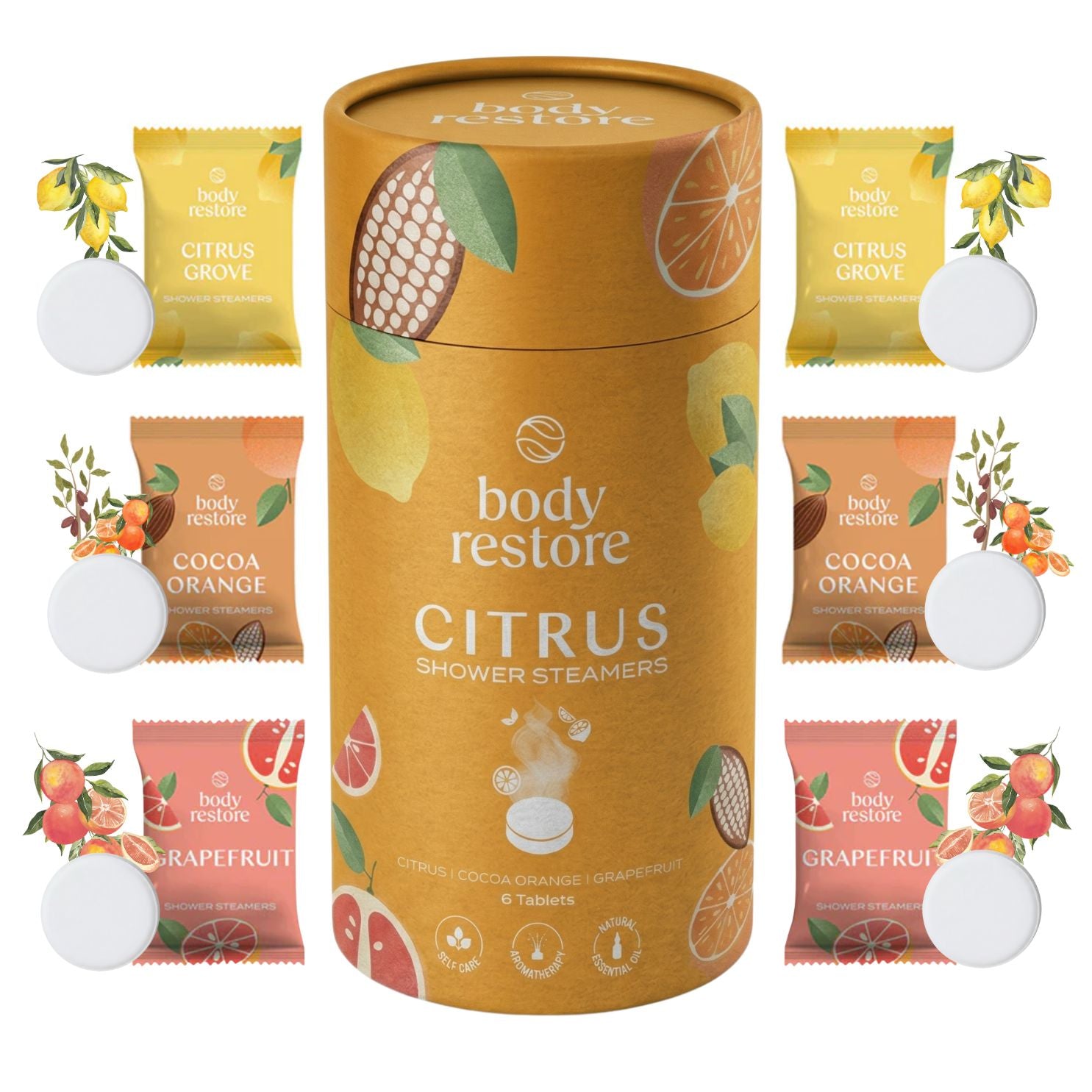 Citrus Mix Shower Steamers - Presentask 6-pack