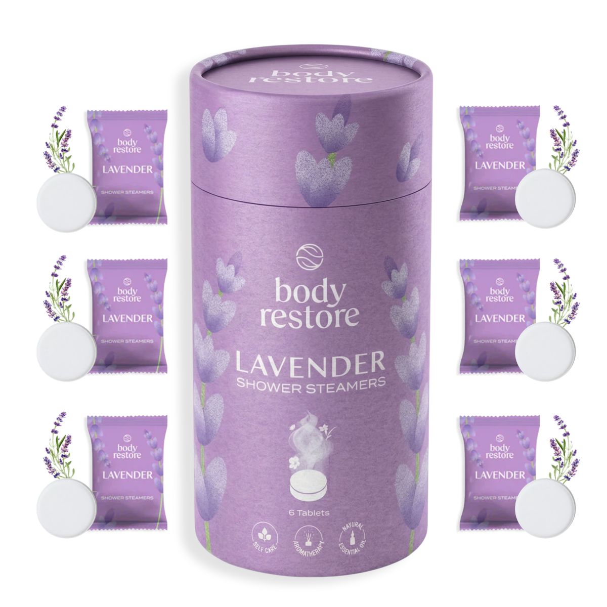 Lavendel Shower Steamers - Presentask 6-pack