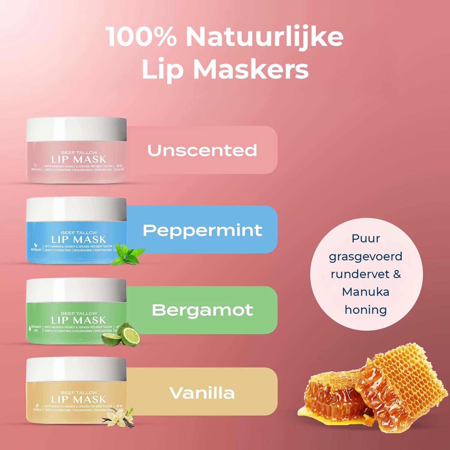 Beef Tallow Läppmask - Doftfri