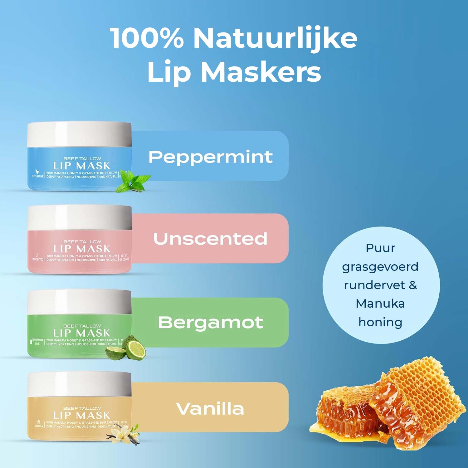 Beef Tallow Läppmask - Pepparmint